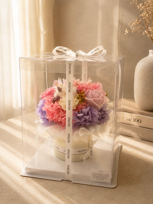 Luxury Handmade Candle Bouquet | Purple Bless Flower Gift Box